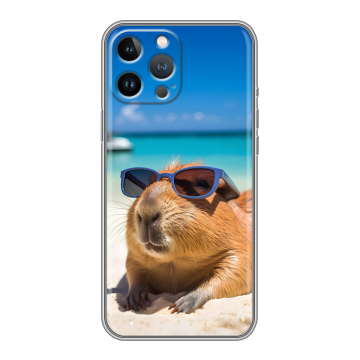 Силиконовый чехол на Iphone 13 Pro с принтом Капибара Силиконовый чехол на Iphone 13 Pro с принтом Капибара