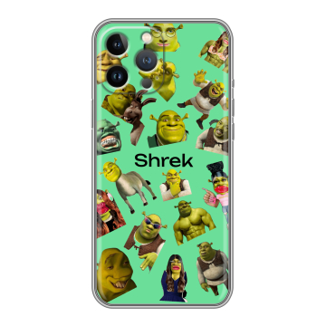 Силиконовый чехол на Iphone 13 Pro с принтом Шрек Shrek