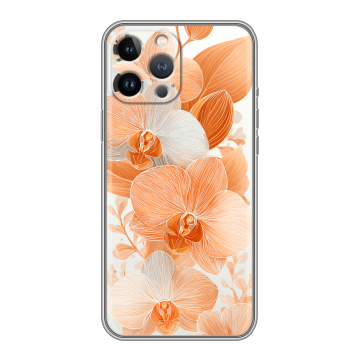 Силиконовый чехол на Iphone 13 Pro с принтом Бежевые цветы