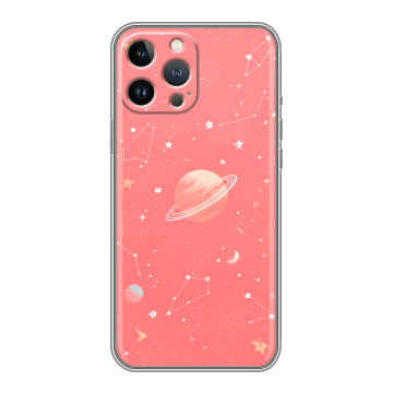 Силиконовый чехол на Iphone 13 Pro с принтом Розовый космос