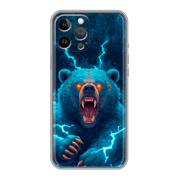 Силиконовый чехол на Iphone 13 Pro с принтом Медведь