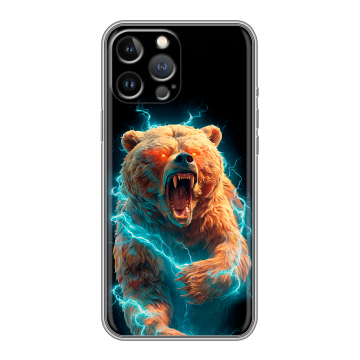 Силиконовый чехол на Iphone 13 Pro с принтом Медведь