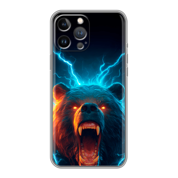 Силиконовый чехол на Iphone 13 Pro с принтом Медведь Силиконовый чехол на Iphone 13 Pro с принтом Медведь