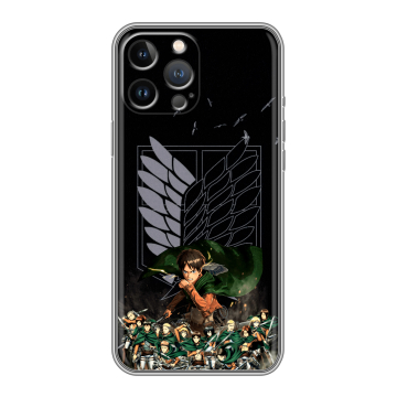 Силиконовый чехол на Iphone 13 Pro с принтом Атака титанов Силиконовый чехол на Iphone 13 Pro с принтом Атака титанов