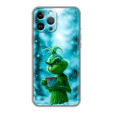 Силиконовый чехол на Iphone 13 Pro с принтом Новый год гринч