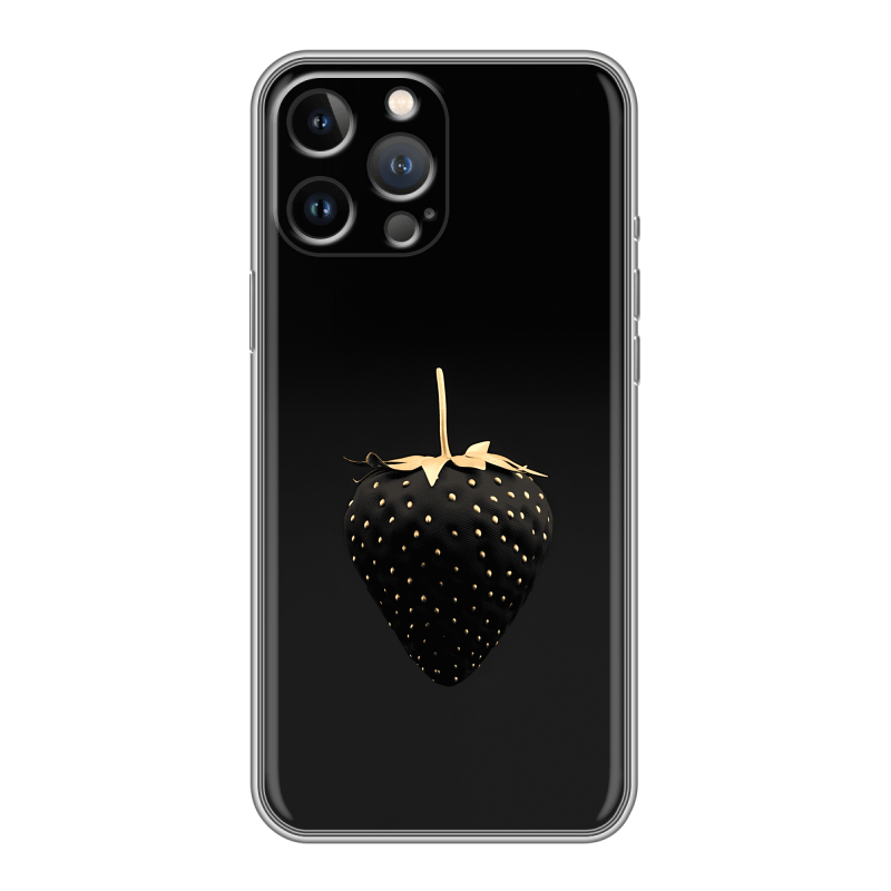 Силиконовый чехол на Iphone 13 Pro с принтом Черная клубника Силиконовый чехол на Iphone 13 Pro с принтом Черная клубника