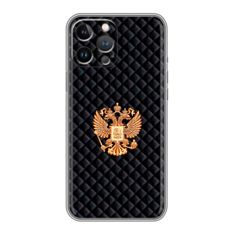 Силиконовый противоударный чехол на Iphone 13 Pro с принтом Герб России принт Силиконовый противоударный чехол на Iphone 13 Pro с принтом Герб России принт