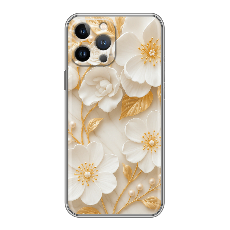 Силиконовый чехол на Iphone 13 Pro с принтом Цветы Силиконовый чехол на Iphone 13 Pro с принтом Цветы