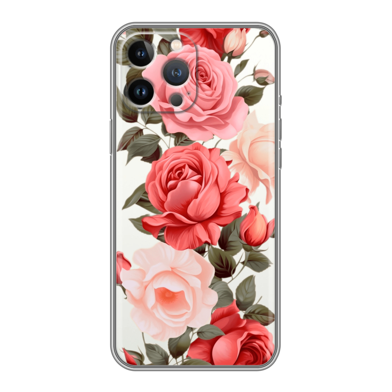 Силиконовый чехол на Iphone 13 Pro с принтом Розы Силиконовый чехол на Iphone 13 Pro с принтом Розы