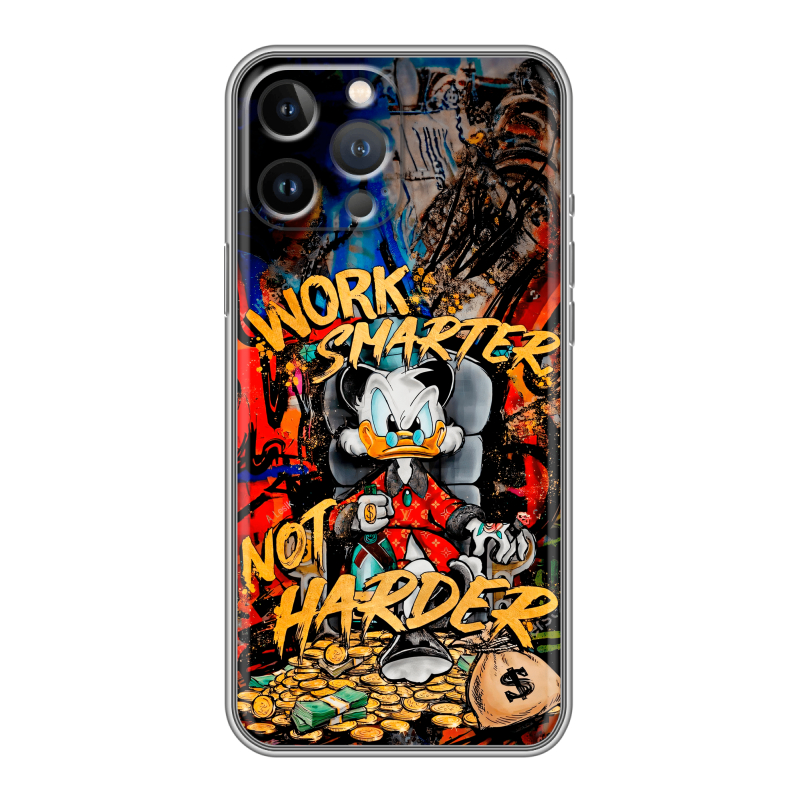 Силиконовый противоударный чехол на Iphone 13 Pro с принтом Дональд Дак Деньги Силиконовый противоударный чехол на Iphone 13 Pro с принтом Дональд Дак Деньги