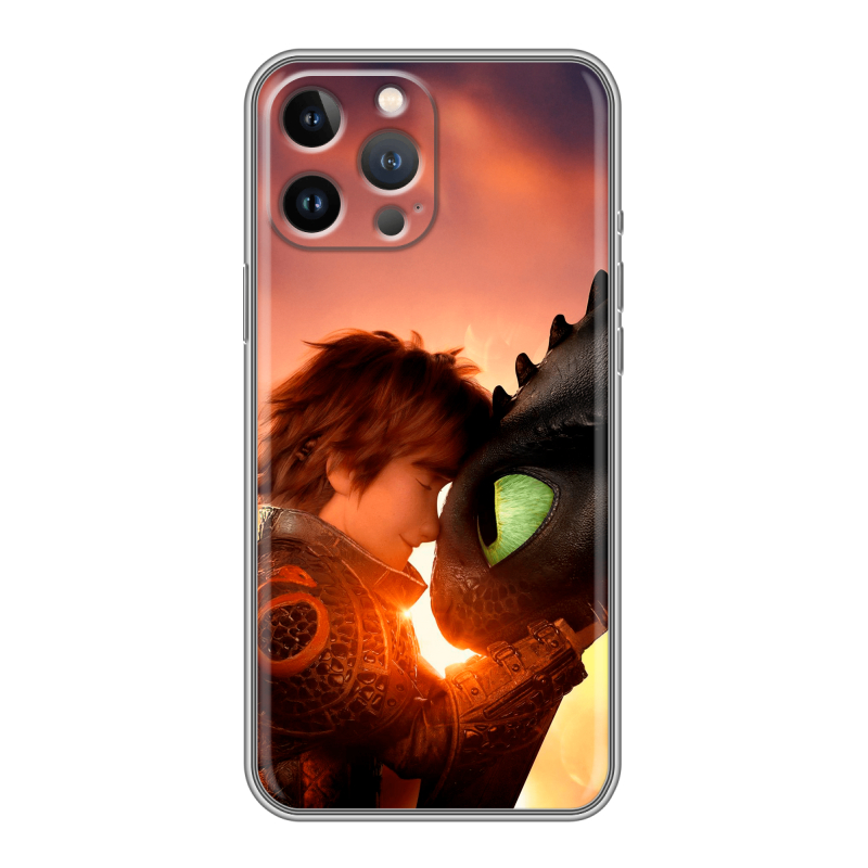 Силиконовый противоударный чехол на Iphone 13 Pro с принтом Как приручить дракона Силиконовый противоударный чехол на Iphone 13 Pro с принтом Как приручить дракона