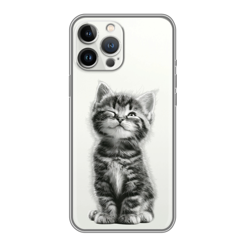 Силиконовый чехол на Iphone 13 Pro с принтом Котенок Силиконовый чехол на Iphone 13 Pro с принтом Котенок