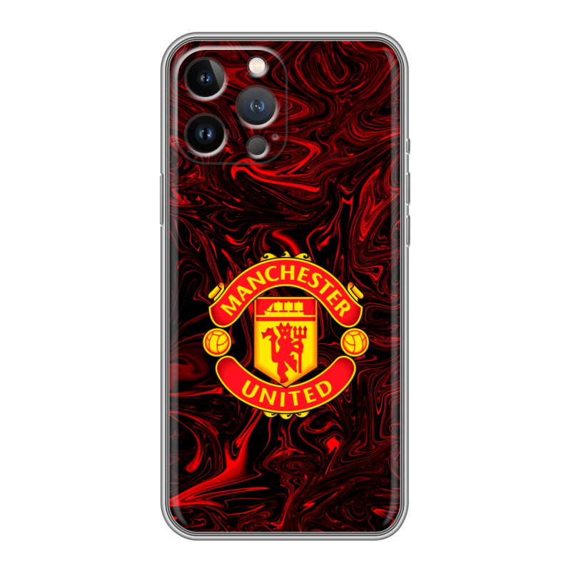 Силиконовый чехол на Iphone 13 Pro с принтом Manchester United Силиконовый чехол на Iphone 13 Pro с принтом Manchester United