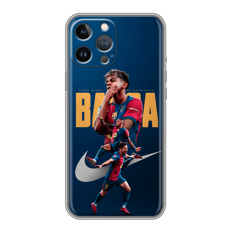 Силиконовый чехол на Iphone 13 Pro с принтом Барселона Barca Yamal Силиконовый чехол на Iphone 13 Pro с принтом Барселона Barca Yamal