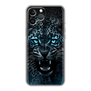 Силиконовый чехол на Iphone 13 Pro Max с принтом Темный леопард