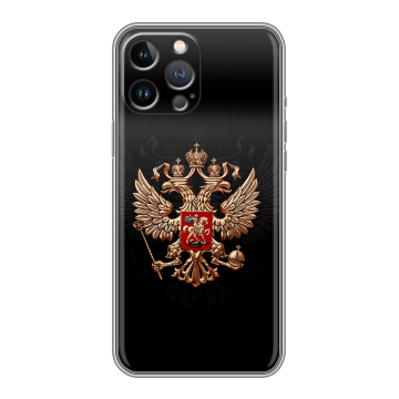 Силиконовый чехол на Iphone 13 Pro Max с принтом Герб России