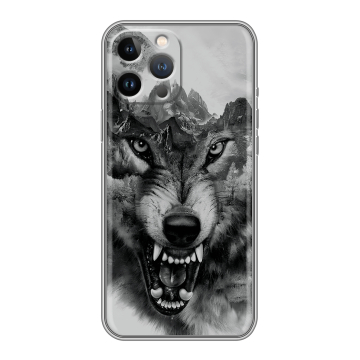 Силиконовый чехол на Iphone 13 Pro Max с принтом Волк