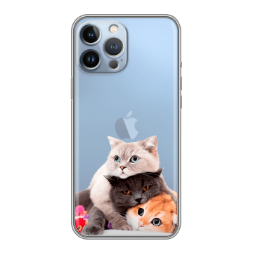 Силиконовый чехол на Iphone 13 Pro Max с принтом Кошки