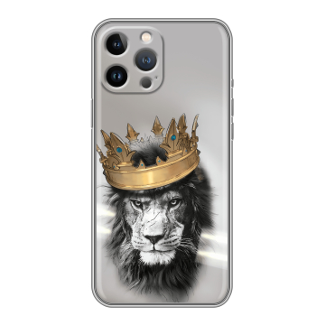 Силиконовый чехол на Iphone 13 Pro Max с принтом Лев с короной