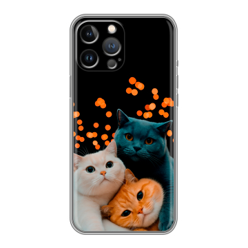 Силиконовый чехол на Iphone 13 Pro Max с принтом Кошки