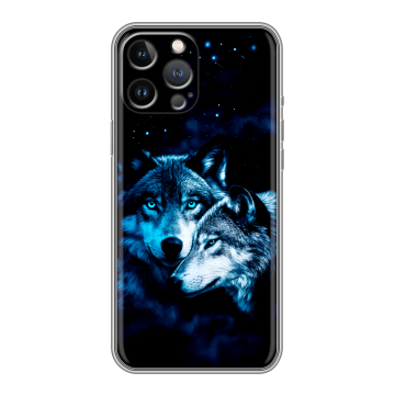 Силиконовый чехол на Iphone 13 Pro Max с принтом Волки