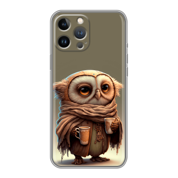 Силиконовый чехол на Iphone 13 Pro Max с принтом Сова