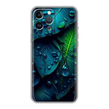 Силиконовый чехол на Iphone 13 Pro Max с принтом Листья