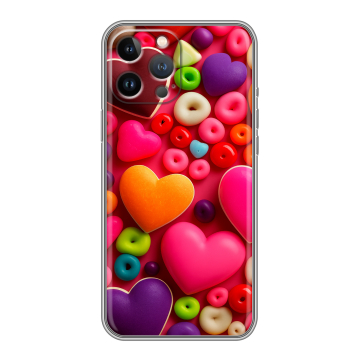 Силиконовый чехол на Iphone 13 Pro Max с принтом Сердечки