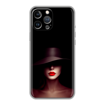 Силиконовый чехол на Iphone 13 Pro Max с принтом Девушка в шляпе Силиконовый чехол на Iphone 13 Pro Max с принтом Девушка в шляпе