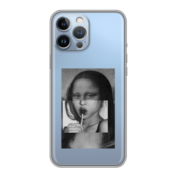 Силиконовый чехол на Iphone 13 Pro Max с принтом Мона Лиза Силиконовый чехол на Iphone 13 Pro Max с принтом Мона Лиза