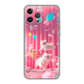 Силиконовый чехол на Iphone 13 Pro Max с принтом милые котики