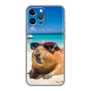 Силиконовый чехол на Iphone 13 Pro Max с принтом Капибара Силиконовый чехол на Iphone 13 Pro Max с принтом Капибара