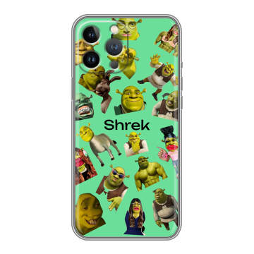 Силиконовый чехол на Iphone 13 Pro Max с принтом Шрек Shrek