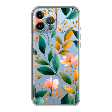 Силиконовый чехол на Iphone 13 Pro Max с принтом Цветы паттерн