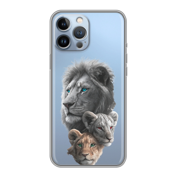 Силиконовый чехол на Iphone 13 Pro Max с принтом Львы