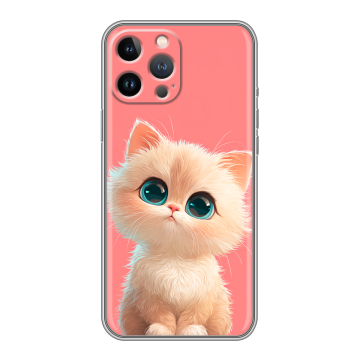 Силиконовый чехол на Iphone 13 Pro Max с принтом Розовый котенок