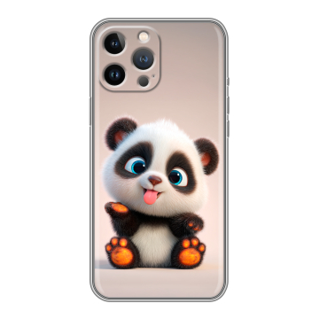 Силиконовый чехол на Iphone 13 Pro Max с принтом милая панда Силиконовый чехол на Iphone 13 Pro Max с принтом милая панда