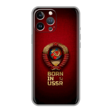Силиконовый чехол на Iphone 13 Pro Max с принтом Флаг Герб СССР