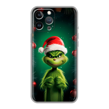 Силиконовый чехол на Iphone 13 Pro Max с принтом Гринч Новый год Рождество