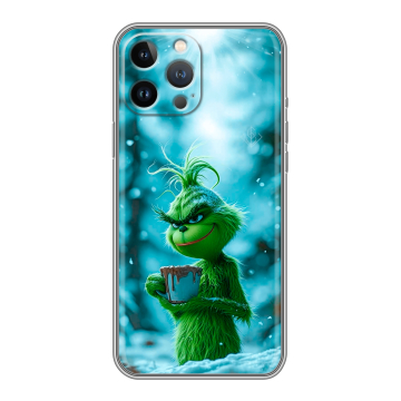 Силиконовый чехол на Iphone 13 Pro Max с принтом Новый год гринч