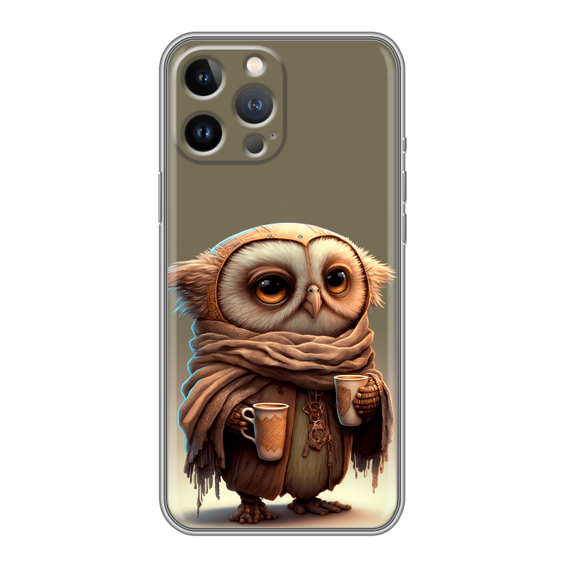 Силиконовый чехол на Iphone 13 Pro Max с принтом Сова Силиконовый чехол на Iphone 13 Pro Max с принтом Сова