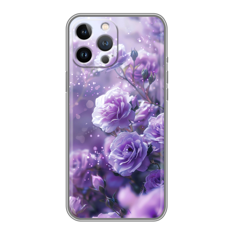 Силиконовый чехол на Iphone 13 Pro Max с принтом Розы цветы Силиконовый чехол на Iphone 13 Pro Max с принтом Розы цветы