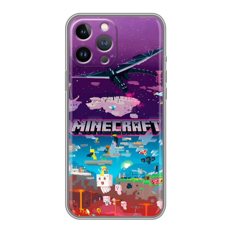 Силиконовый чехол на Iphone 13 Pro Max с принтом Майнкрафт Minecraft Силиконовый чехол на Iphone 13 Pro Max с принтом Майнкрафт Minecraft