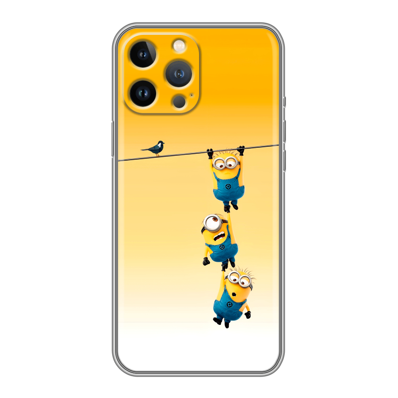 Силиконовый противоударный чехол на Iphone 13 Pro Max с принтом Миньоны Силиконовый противоударный чехол на Iphone 13 Pro Max с принтом Миньоны