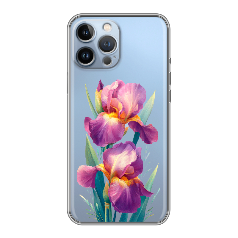 Силиконовый противоударный чехол на Iphone 13 Pro Max с принтом Цветы орхидеи Силиконовый противоударный чехол на Iphone 13 Pro Max с принтом Цветы орхидеи