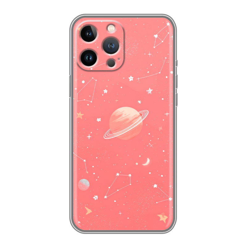Силиконовый чехол на Iphone 13 Pro Max с принтом Розовый космос Силиконовый чехол на Iphone 13 Pro Max с принтом Розовый космос