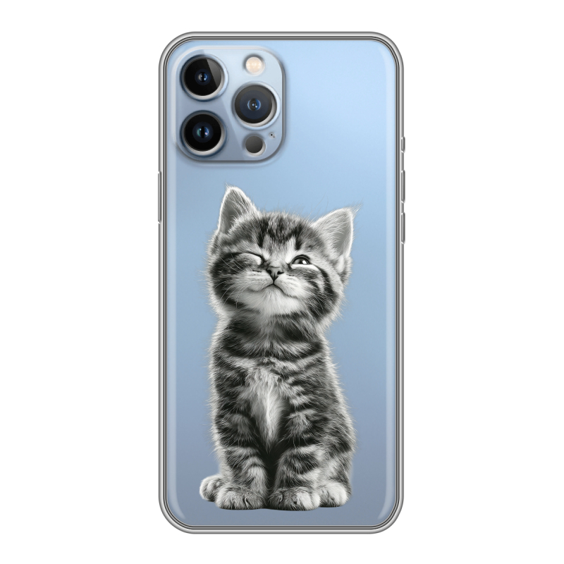 Силиконовый чехол на Iphone 13 Pro Max с принтом Котенок Силиконовый чехол на Iphone 13 Pro Max с принтом Котенок
