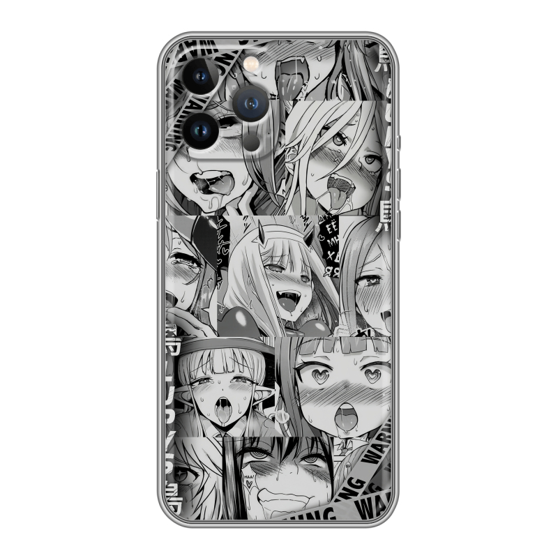 Силиконовый противоударный чехол на Iphone 13 Pro Max с принтом Ahegao Ахегао Аниме Силиконовый противоударный чехол на Iphone 13 Pro Max с принтом Ahegao Ахегао Аниме