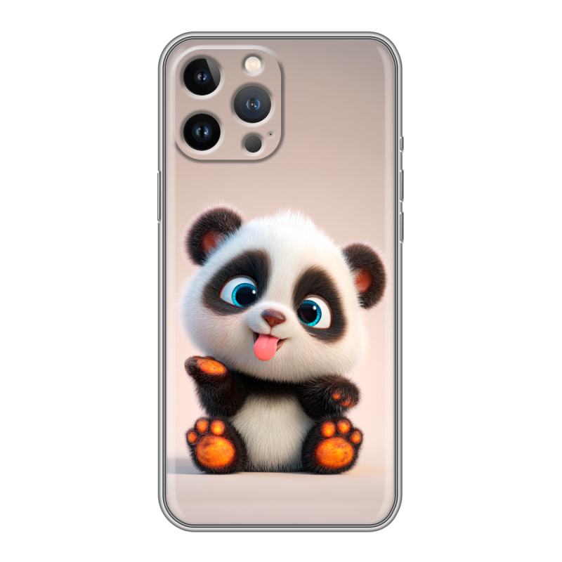 Силиконовый чехол на Iphone 13 Pro Max с принтом милая панда Силиконовый чехол на Iphone 13 Pro Max с принтом милая панда