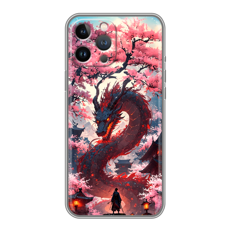 Силиконовый чехол на Iphone 13 Pro Max с принтом Дракон Японский Силиконовый чехол на Iphone 13 Pro Max с принтом Дракон Японский